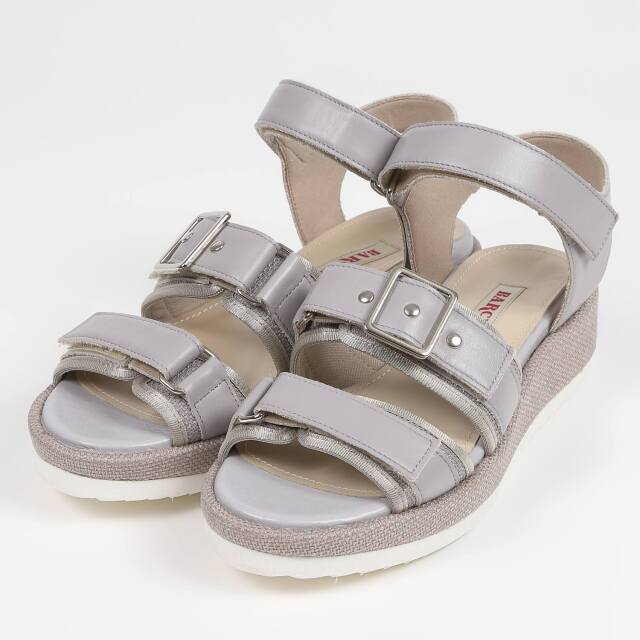 【OUTLET】BARCLAY（バークレー）２連ベルトスポーツサンダル　グレー