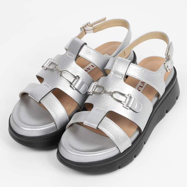 BARCLAY（バークレー）厚底ビットデザインサンダル　シルバー