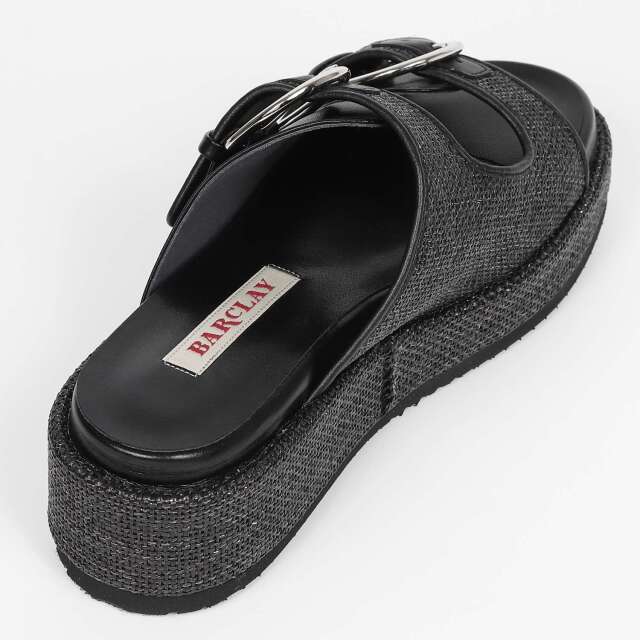 【宝石の輝き】D&G ジュエルバックル ベルベット バレエフラット ダブルベルトフットベットサンダル （グレージュコンビ