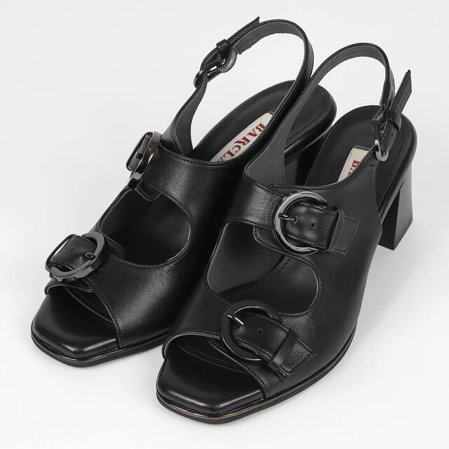 BARCLAY（バークレー）カジュアルヒールサンダル　ブラック