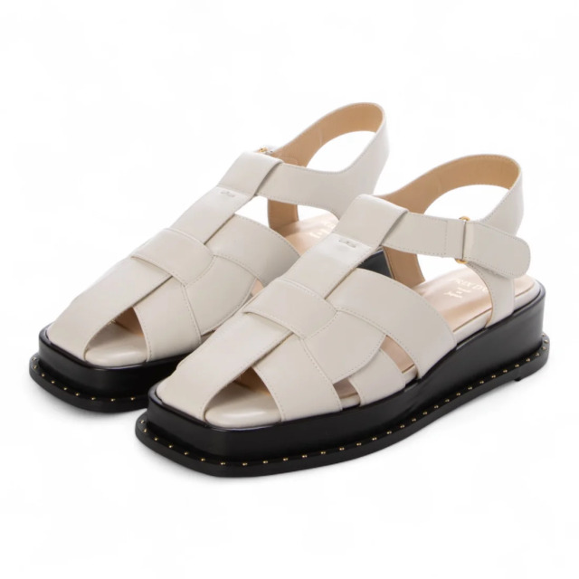 【OUTLET】PRIXD'OR（プリドール）厚底グルカサンダル　オフホワイト
