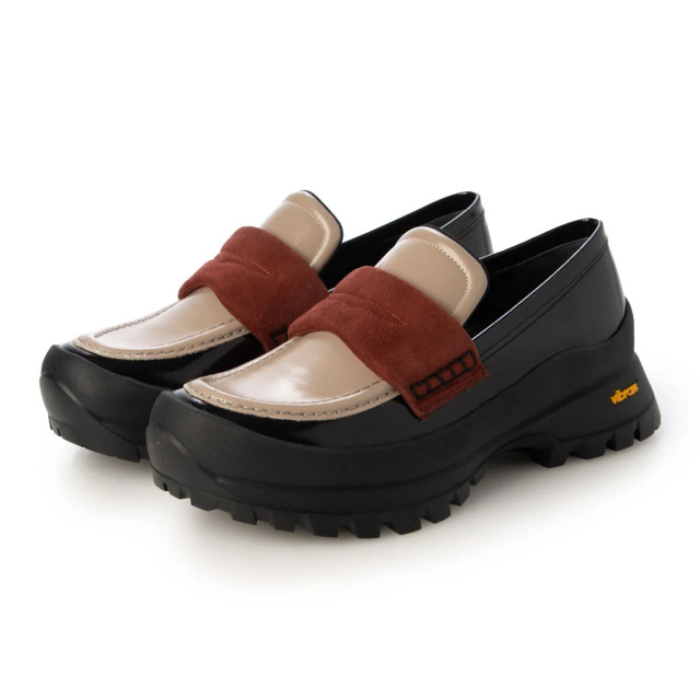 【OUTLET】PRIXD'OR（プリドール）ボリュームソールローファー 　ベージュコンビ