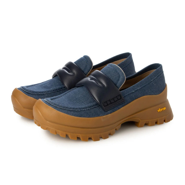 【OUTLET】PRIXD'OR（プリドール）ボリュームソールローファー 　ネイビーファブリック