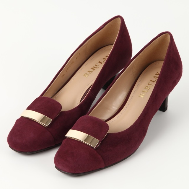 【OUTLET】BARCLAY（バークレー）デザインパンプス　ボルドースエード