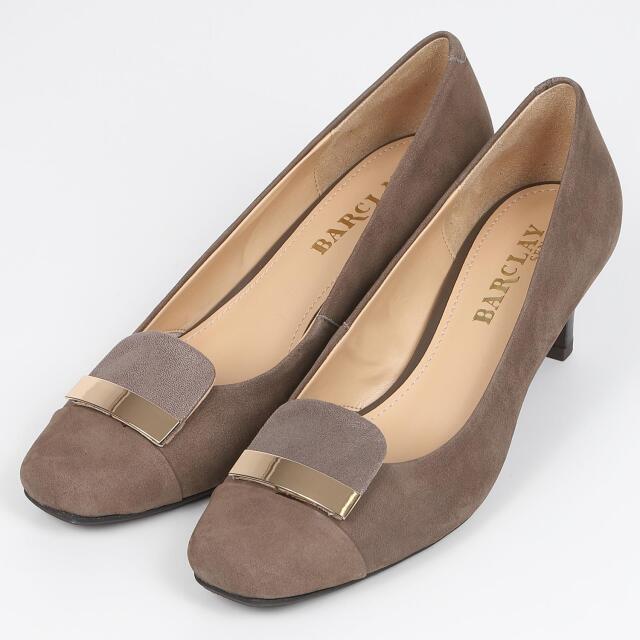 【SALE】BARCLAY（バークレー）デザインパンプス　チャコールヌバック