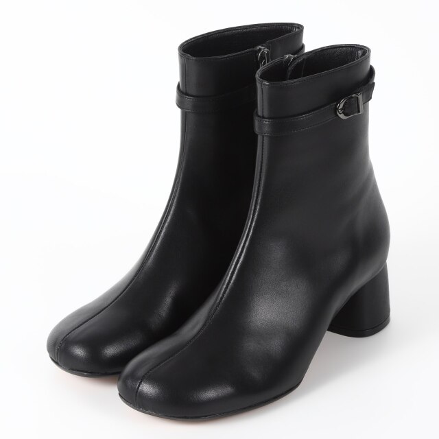 【OUTLET】BARCLAY（バークレー）オブリークトゥショートブーツ ブラック