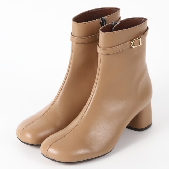 【OUTLET】BARCLAY（バークレー）オブリークトゥショートブーツ ダークベージュ