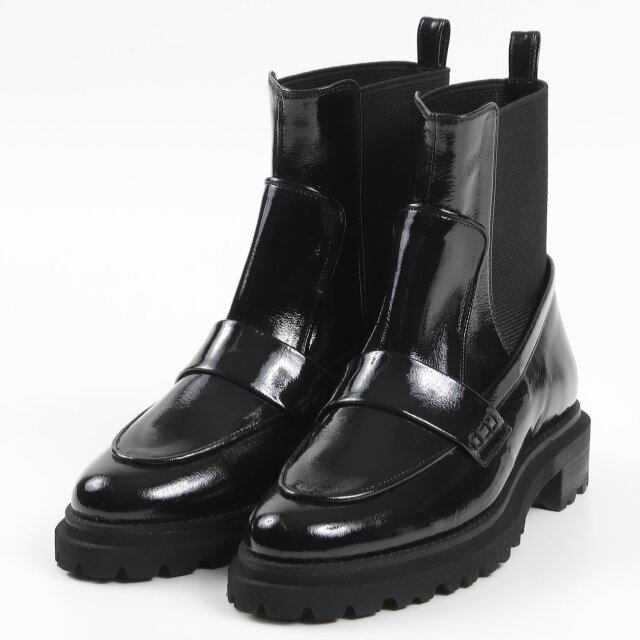 【OUTLET】BARCLAY（バークレー）ローファーMIXブーツ ブラックエナメル