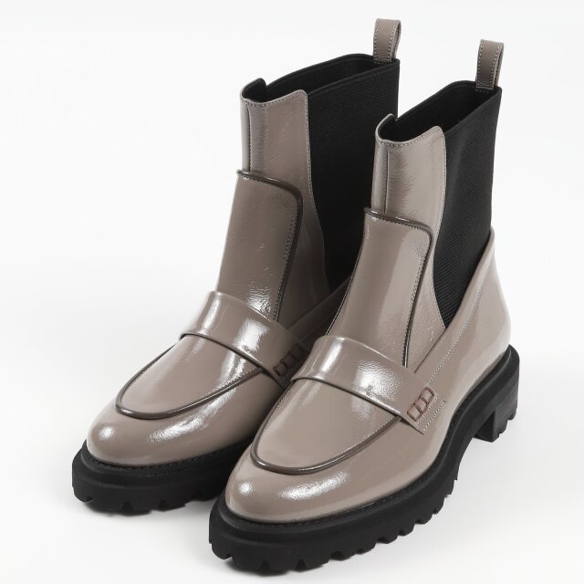 【OUTLET】BARCLAY（バークレー）ローファーMIXブーツ グレージュエナメル