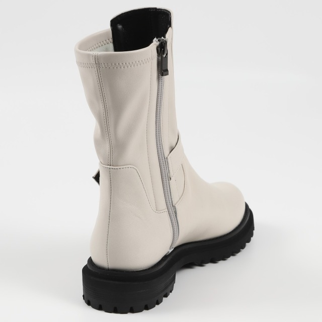 OUTLET】BARCLAY（バークレー）ストレッチショートブーツ アイボリー