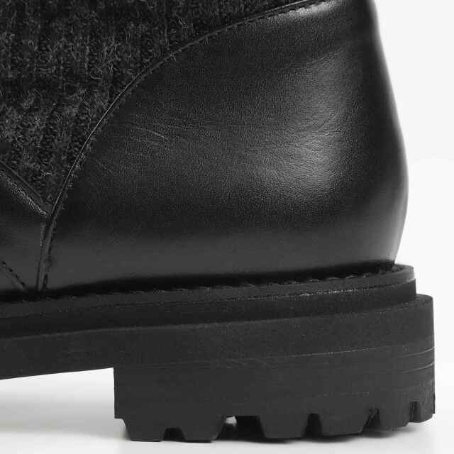 【関税込み】Bally グレー＆ブラック カラーブロック フーディ BARCLAY ファスナー付レースアップブーツ ブラック｜BARCLAY