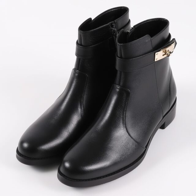 【OUTLET】BARCLAY（バークレー）金具ショートブーツ　ブラック