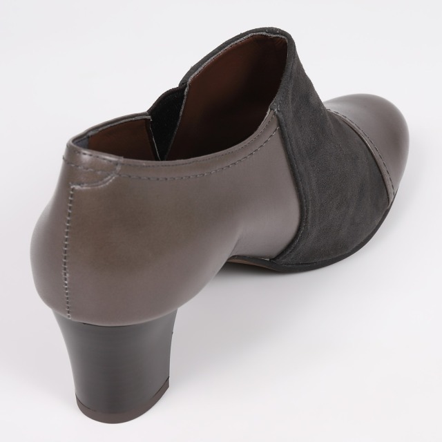 ✨箱付き✨CHANEL ダークグレー オープントゥブーティ　グレー BARCLAY（バークレー）異素材コンビブーティー ダークグレー｜BARCLAY