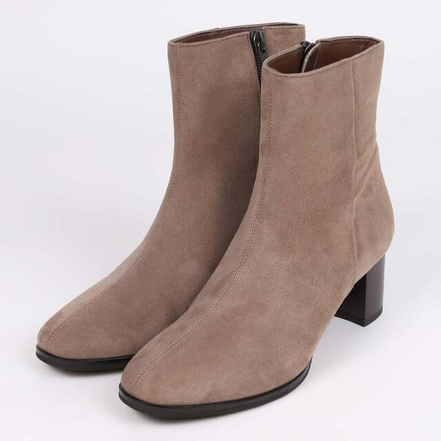 BARCLAY（バークレー）シンプルショートブーツ　ダークベージュスエード