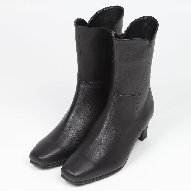 BARCLAY（バークレー）ウェーブデザインショートブーツ ブラック