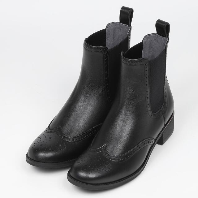 BARCLAY(バークレー)ウイングチップサイドゴアブーツ ブラック