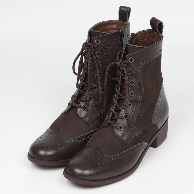 BARCLAY(バークレー)ウイングチップレースアップブーツ チョコ