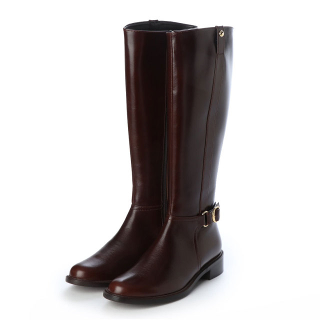 Barclay足首ベルトロングブーツ ダークブラウン