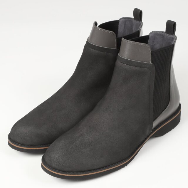 【OUTLET】BARCLAY（バークレー）変形サイドゴアブーツ　ダークグレーヌバック