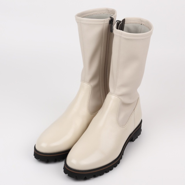 【OUTLET】BARCLAY（バークレー）タンクソールストレッチブーツ　アイボリー