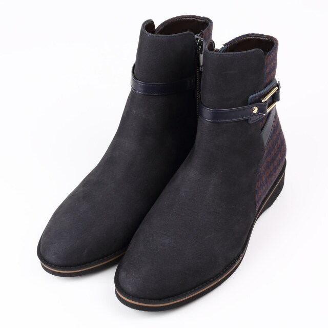【OUTLET】BARCLAY（バークレー）デザインショートブーツ　ネイビー