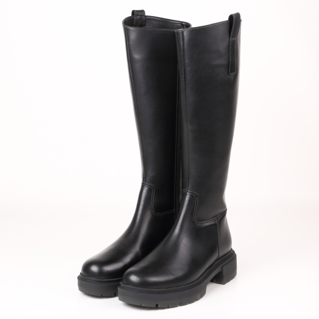 【OUTLET】BARCLAY（バークレー）厚底モールドソールロングブーツ　ブラック2