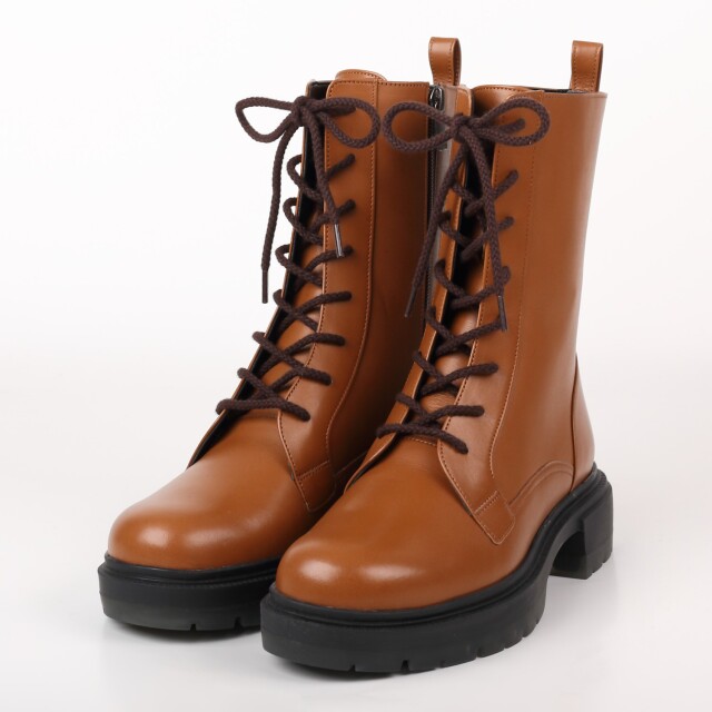 【OUTLET】BARCLAY（バークレー）厚底レースアップブーツ　キャメル