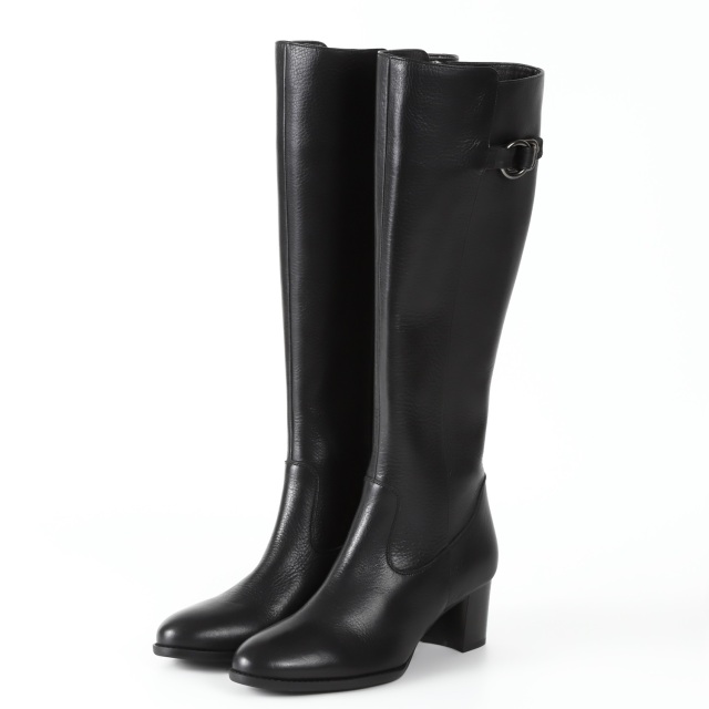 【OUTLET】BARCLAY（バークレー）バックルデザインロングブーツ　ブラック2