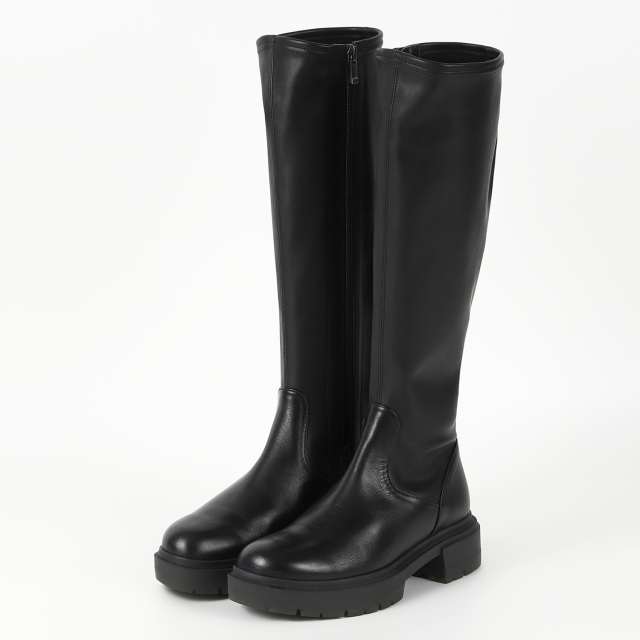 OUTLET】BARCLAY（バークレー）厚底ソールストレッチロングブーツ 
