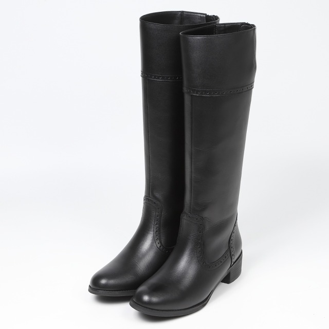 【SALE】BARCLAY（バークレー）ウイングチップロングブーツ　ブラック