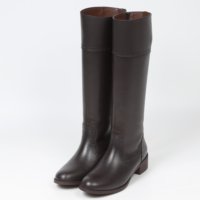 【SALE】BARCLAY（バークレー）ウイングチップロングブーツ　チョコ