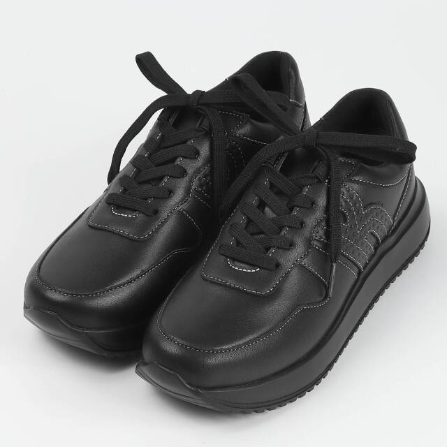 VITA NOVA(ヴィタノヴァ)ピンドットデザインKマークスニーカー ブラック