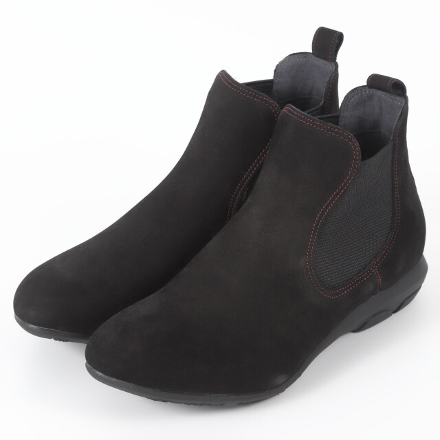 VITA NOVA丸サイドゴアショートブーツ ブラックヌバック｜BARCLAY