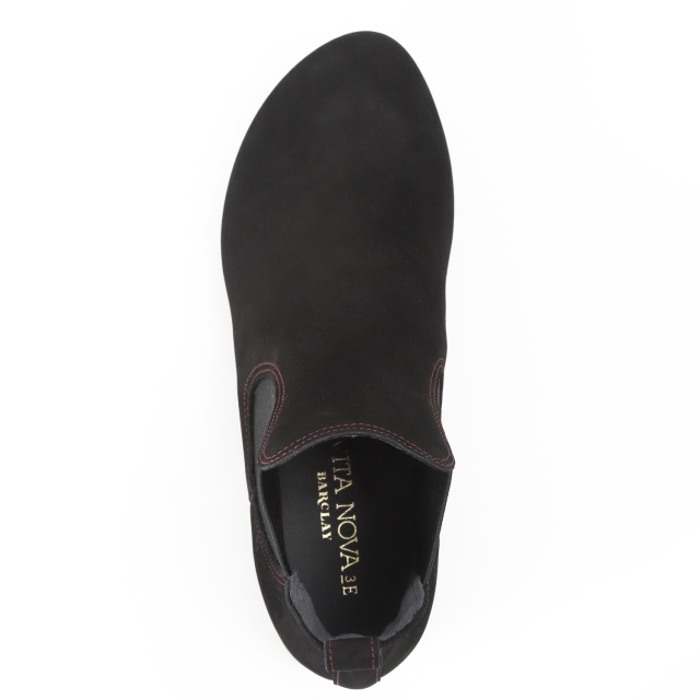 VITA NOVA丸サイドゴアショートブーツ ブラックヌバック｜BARCLAY