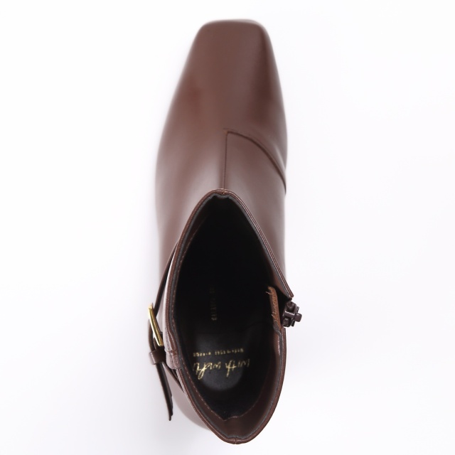 With Widthミドル丈ショートブーツ レッドブラウン｜BARCLAY