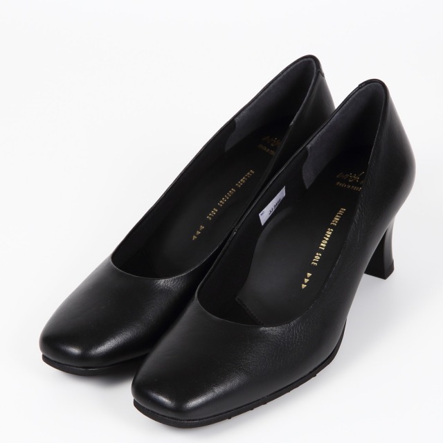 【OUTLET】With Width（ウィズウィズ）ニュープレーンパンプス　ワイズバリエーション（E）　ブラック