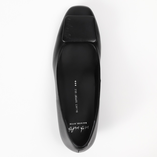 With Width（ウィズウィズ）スクエアパンプス ブラック｜BARCLAY