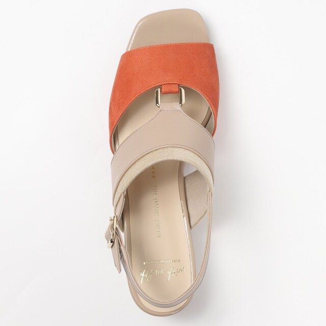 With Width（ウィズウィズ）カラーコンビサンダル オレンジヌバック