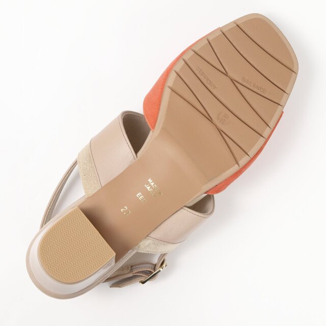 With Width（ウィズウィズ）カラーコンビサンダル オレンジヌバック