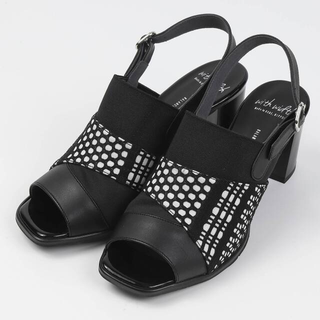 インダストリアル、アメリカンプランタ　ハビタットスタイル(取手付き残り2個) With Width（ウィズウィズ）アシンメトリーカバードサンダル ホワイト