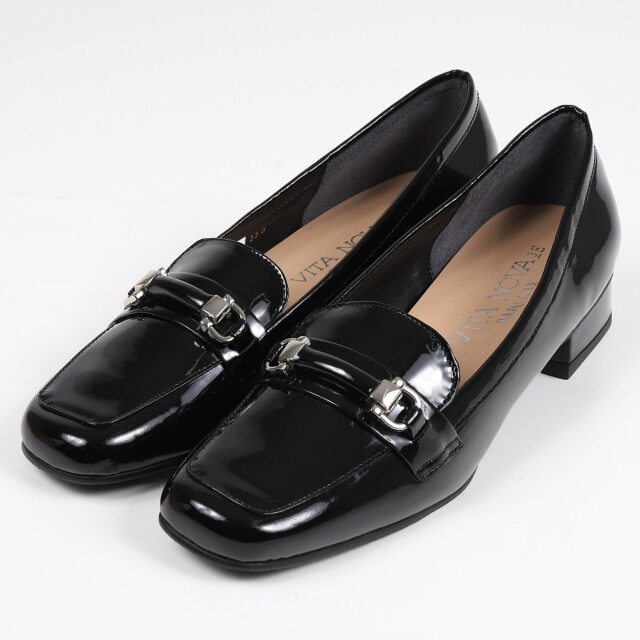 【OUTLET】VITA NOVA（ヴィタノヴァ）ビットモカシンシューズ　ブラックエナメル