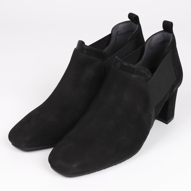 【OUTLET】With Width（ウィズウィズ）サイドゴアブーティー　ブラックヌバック