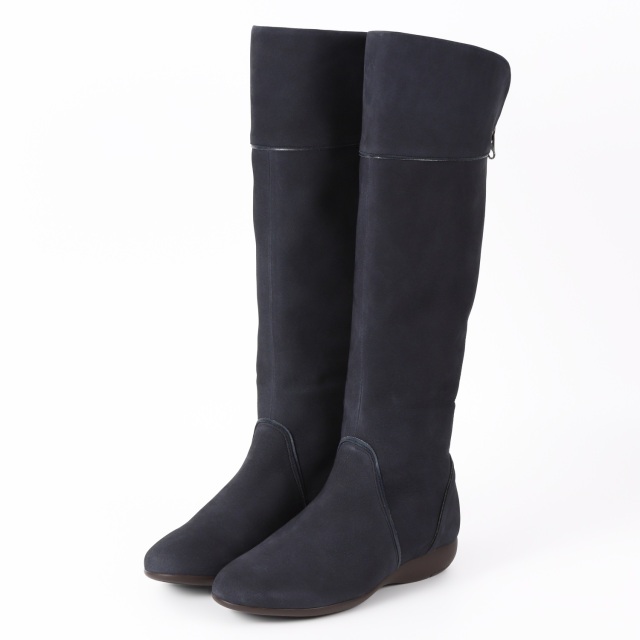 VITA NOVA（ヴィタノヴァ）ロングブーツ ダークネイビーヌバック