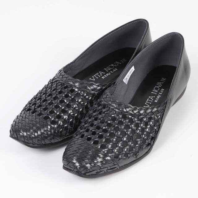 VITA NOVA（ヴィタノヴァ） 差しメッシュカジュアルシューズ　ブラックメタリック