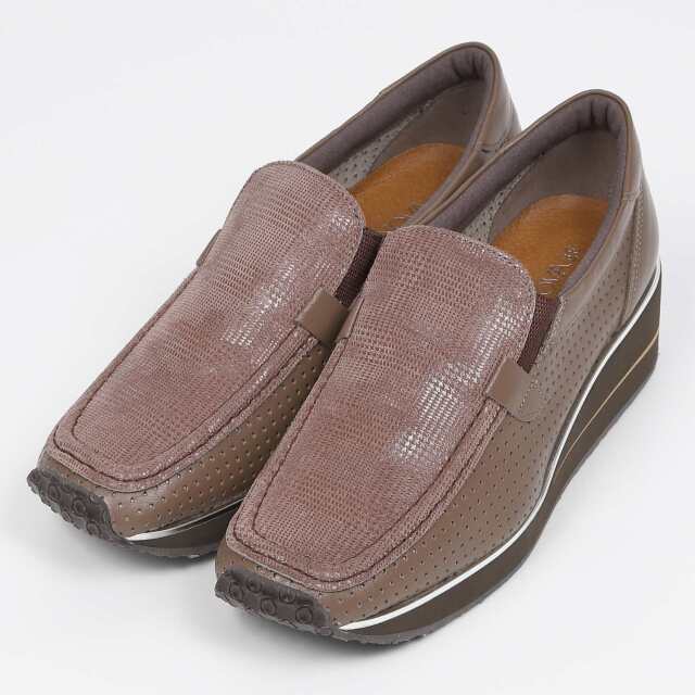 VITA NOVA（ヴィタノヴァ）5cmヒールスリッポンスニーカー　オークコンビ