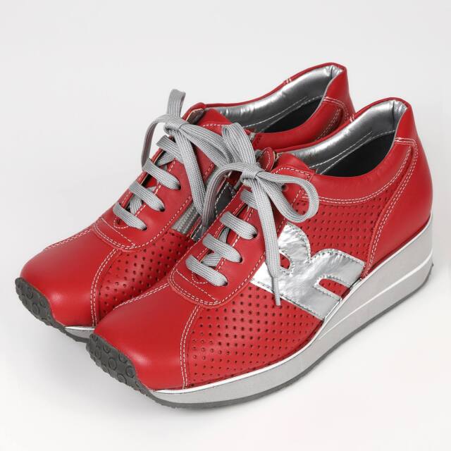 VITA NOVA（ヴィタノヴァ）定番スニーカーシルバーピース　レッドコンビ