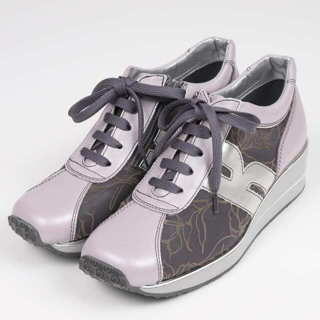 【OUTLET】VITA NOVA（ヴィタノヴァ）花柄スニーカー　ラベンダーメタリックファブリック