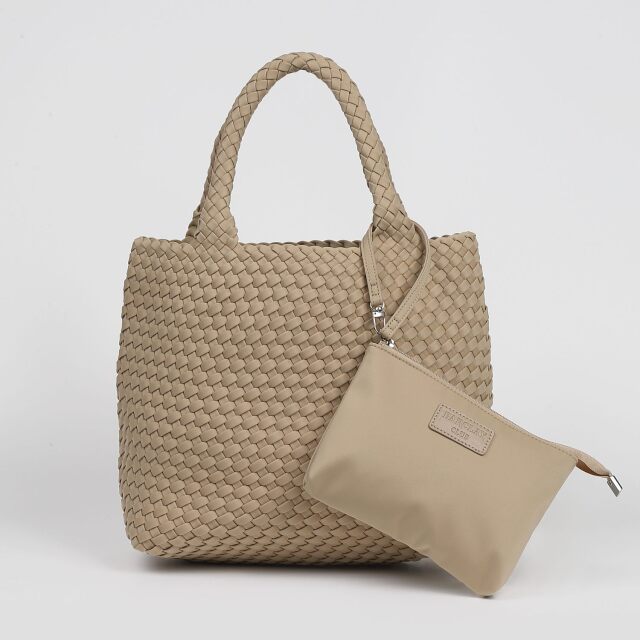 BARCLAY CLUB（バークレークラブ）ポーチ付きメッシュトートバッグ　ベージュ