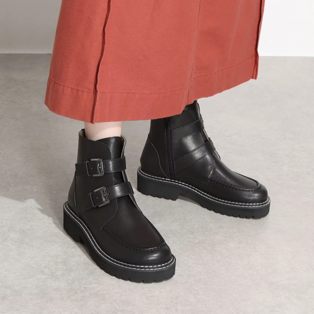 KISCO（キスコ）ダブルベルトショートブーツ ブラック｜BARCLAY