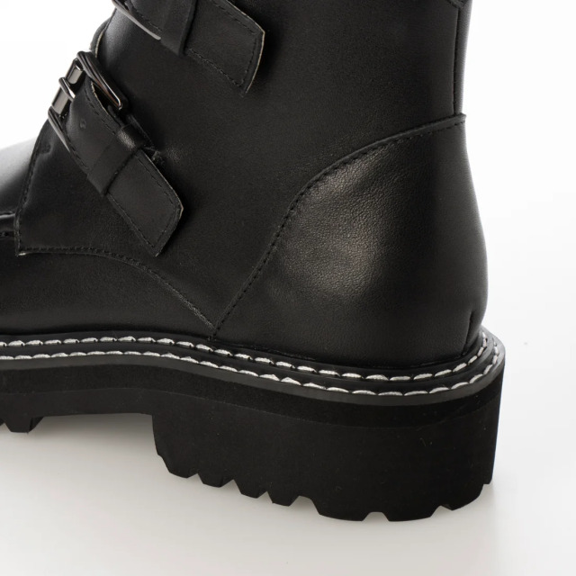 KISCO（キスコ）ダブルベルトショートブーツ ブラック｜BARCLAY